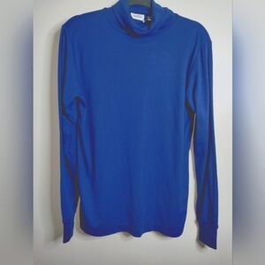 Colter Bay (Size M) Blue Turtleneck LS Cotton Blend Lightweight Basic Sweater